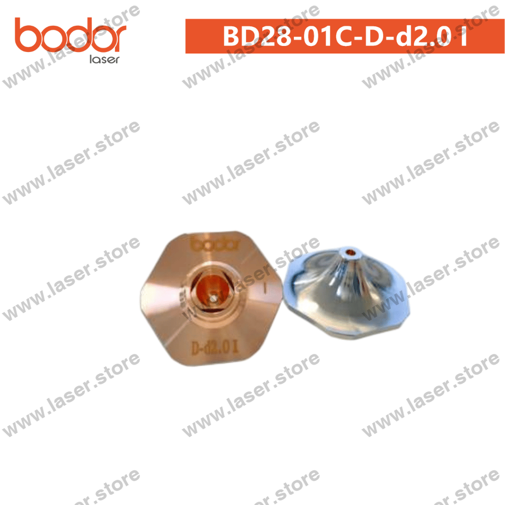 Bodor Original 28mm Hexagonal Plate Cutting Standard Laser Nozzles（10pcs） - BD28-01C-D-d2.0 I