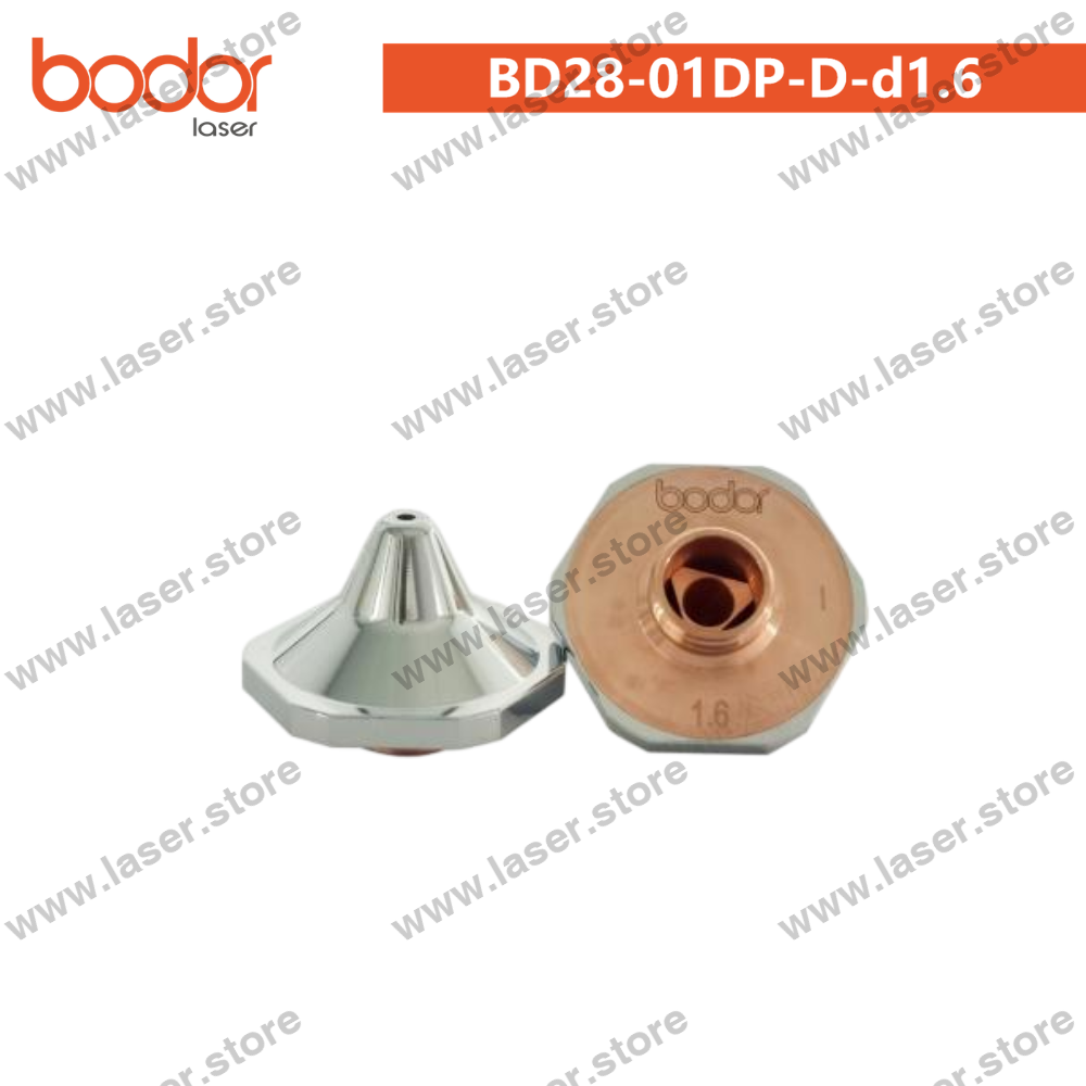 Bodor Original 28mm High-Speed Sheet Metal Bevel-Cutting Nozzle（10pcs） - BD28-01DP-D-d1.6
