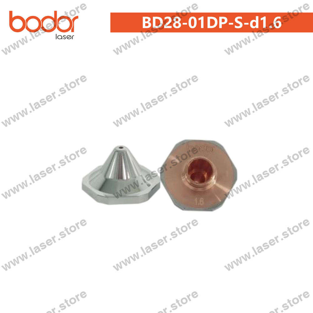 Bodor Original 28mm High-Speed Sheet Metal Bevel-Cutting Nozzle（10pcs） - BD28-01DP-S-d1.6