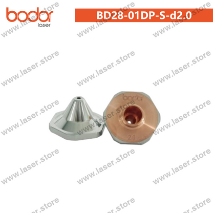 Bodor Original 28mm High-Speed Sheet Metal Bevel-Cutting Nozzle（10pcs） - BD28-01DP-S-d2.0