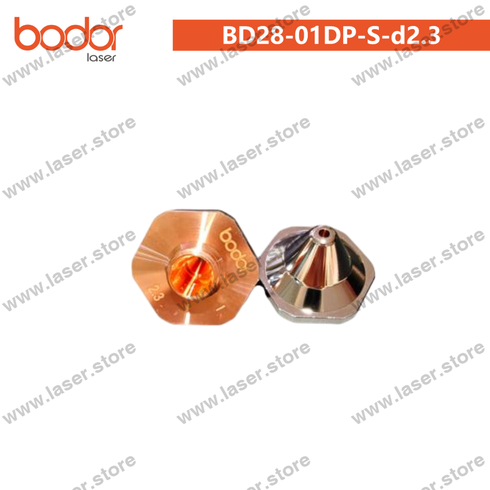 Bodor Original 28mm High-Speed Sheet Metal Bevel-Cutting Nozzle（10pcs） - BD28-01DP-S-d2.3