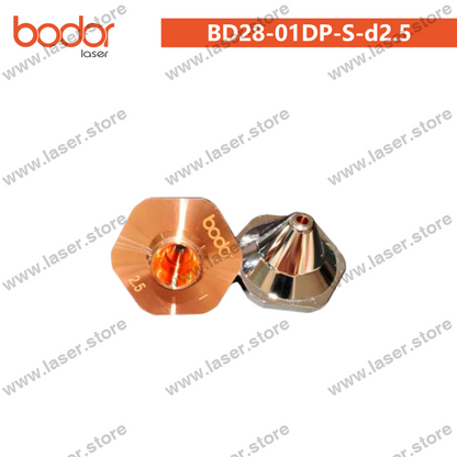Bodor Original 28mm High-Speed Sheet Metal Bevel-Cutting Nozzle（10pcs） - BD28-01DP-S-d2.5