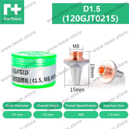 Raytools Original Single/Double Layer 3D Nozzle D15*M8 D1.5