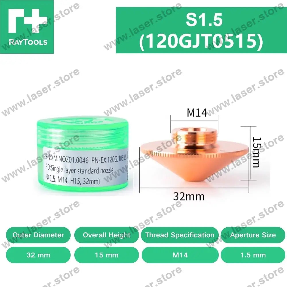 Raytools Original Standard Single/Double Layer Nozzle D32（Type A） S1.5（120GJT0515）