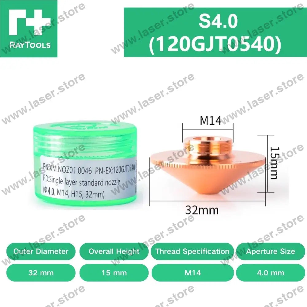 Raytools Original Standard Single/Double Layer Nozzle D32（Type A） S4.0（120GJT0540）