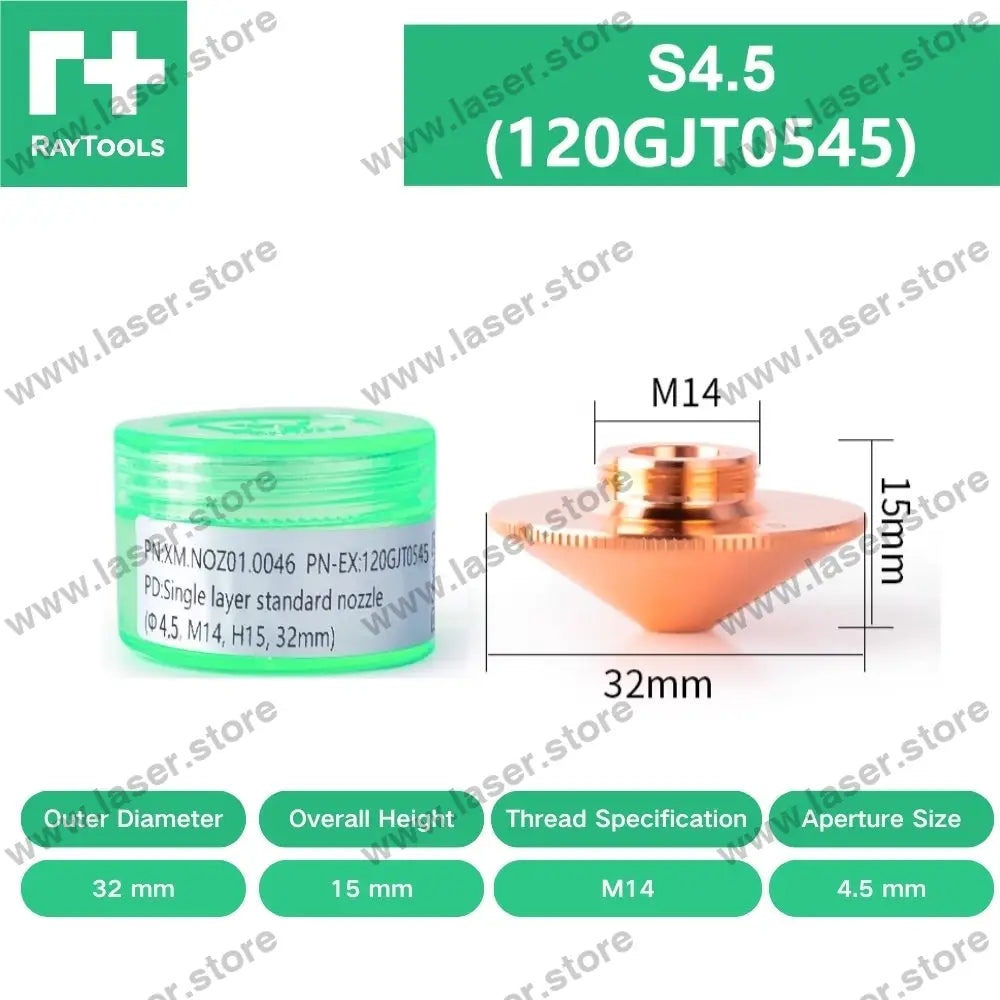 Raytools Original Standard Single/Double Layer Nozzle D32（Type A） S4.5（120GJT0545）