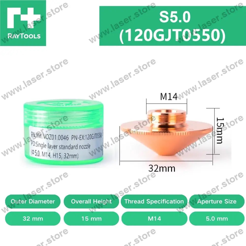 Raytools Original Standard Single/Double Layer Nozzle D32（Type A） S5.0（120GJT0550）